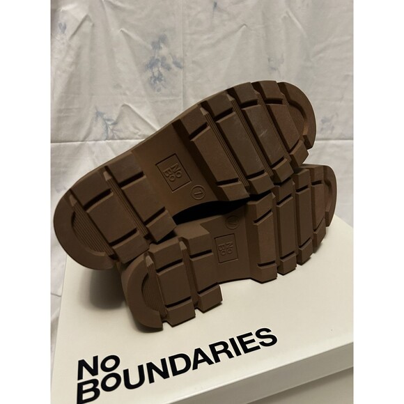 No Boundaries Womens Cozy Lug Sole Ankle Boots Brown Size 7 Fur Lined - Picture 5 of 7